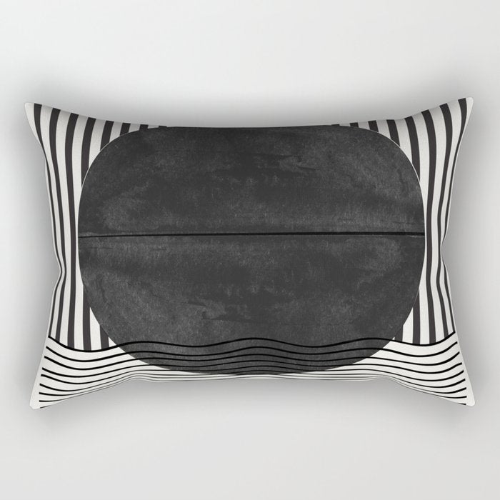 Abstract Modern Black Rectangular Pillow Gallery Image 1