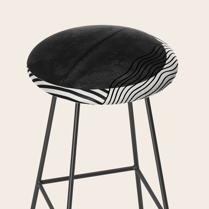 Abstract Modern Black Stool Gallery Image 2