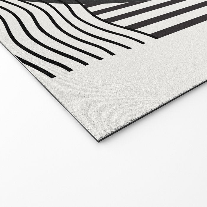 Abstract Modern Black Welcome Mat Gallery Image 2