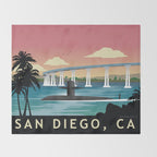 San Diego, CA - Submarine Homeport Throw Blanket Gallery Image 2