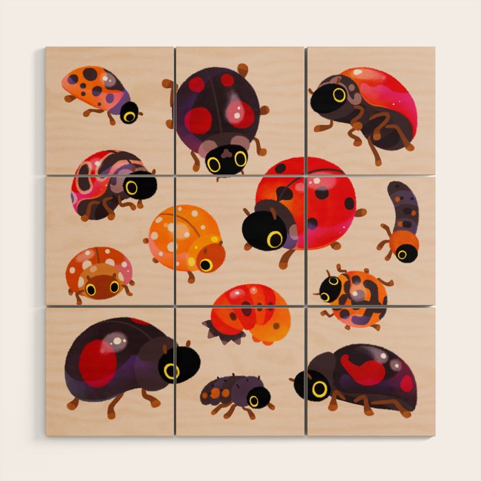 Lady beetles Wood Wall Art Gallery Image 1