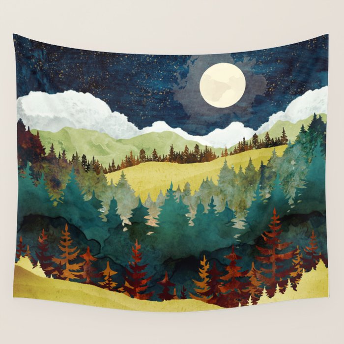 Autumn Moon Wall Tapestry Gallery Image 1
