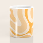Modern Retro Liquid Swirl Abstract in Light Pumpkin Orange Coffee Mug Gallery Image 4