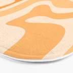 Modern Retro Liquid Swirl Abstract in Light Pumpkin Orange Bath Mat Gallery Image 3