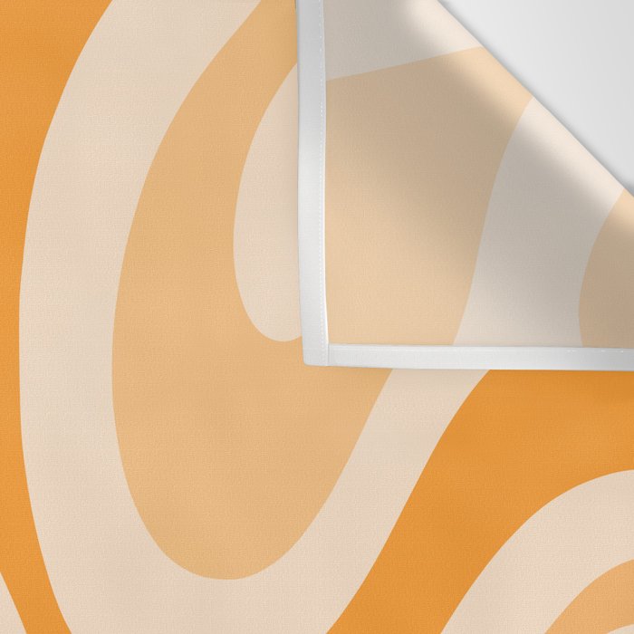Modern Retro Liquid Swirl Abstract in Light Pumpkin Orange Wall Tapestry Gallery Image 3