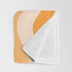 Modern Retro Liquid Swirl Abstract in Light Pumpkin Orange Throw Blanket Gallery Image 3