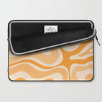 Modern Retro Liquid Swirl Abstract in Light Pumpkin Orange Laptop Sleeve Gallery Image 2