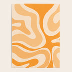 Modern Retro Liquid Swirl Abstract in Light Pumpkin Orange Poster Gallery Image 4