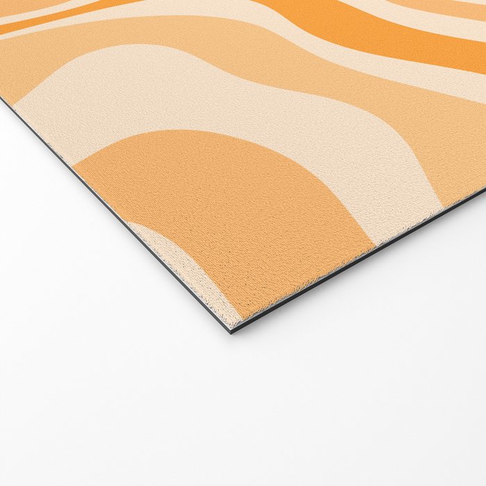 Modern Retro Liquid Swirl Abstract in Light Pumpkin Orange Welcome Mat Gallery Image 2