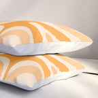 Modern Retro Liquid Swirl Abstract in Light Pumpkin Orange Pillow Sham Gallery Image 3