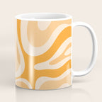 Modern Retro Liquid Swirl Abstract in Light Pumpkin Orange Coffee Mug Gallery Image 1