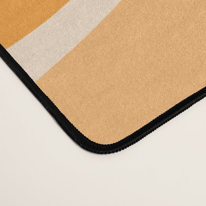 Modern Retro Liquid Swirl Abstract in Light Pumpkin Orange Desk Mat Gallery Image 4