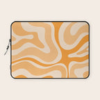 Modern Retro Liquid Swirl Abstract in Light Pumpkin Orange Laptop Sleeve Gallery Image 1