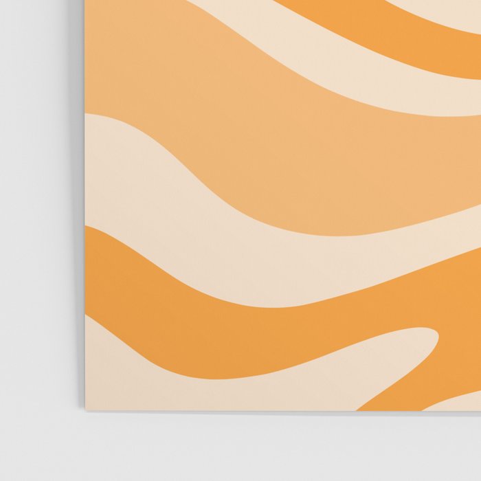 Modern Retro Liquid Swirl Abstract in Light Pumpkin Orange Poster Gallery Image 3