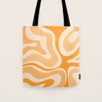 Modern Retro Liquid Swirl Abstract in Light Pumpkin Orange Tote Bag Gallery Image 1
