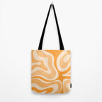 Modern Retro Liquid Swirl Abstract in Light Pumpkin Orange Tote Bag Gallery Image 2