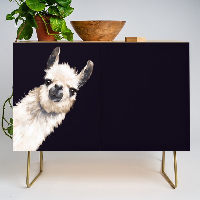 Sneaky Llama in Black Credenza Gallery Image 1