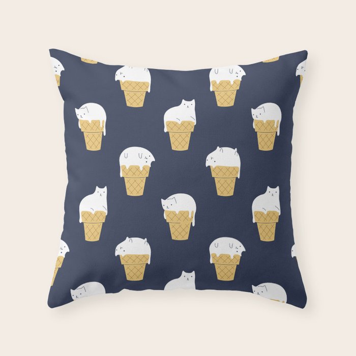 Meowlting Pattern Throw Pillow Gallery Image 6