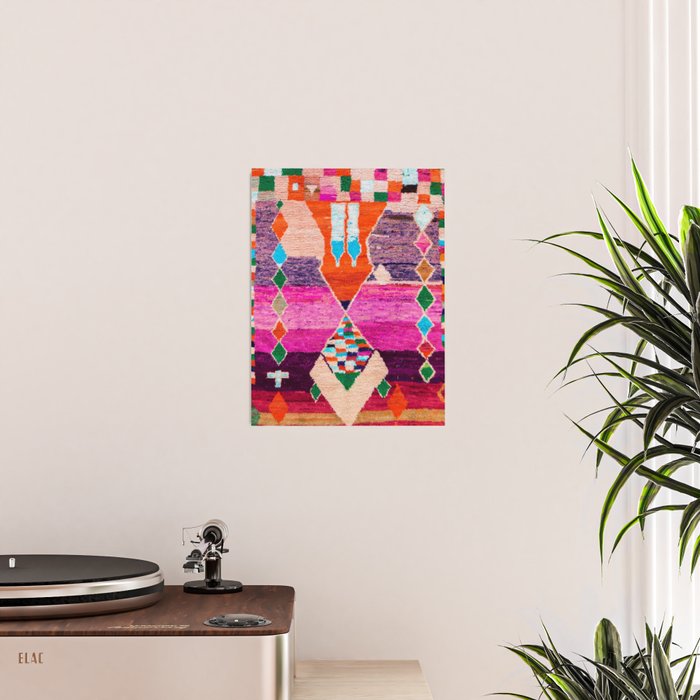 Traditional Oriental Moroccan Berber Rug Design Poster Gallery Image 2