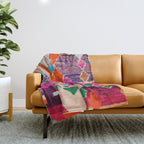 Traditional Oriental Moroccan Berber Rug Design Throw Blanket Gallery Image 1