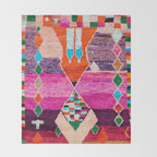 Traditional Oriental Moroccan Berber Rug Design Throw Blanket Gallery Image 2