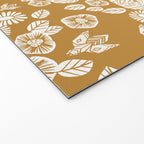 Bee Garden - linocut art, mustard, yellow, garden floral, home decor, bees, florals, flowers print Welcome Mat Gallery Image 2