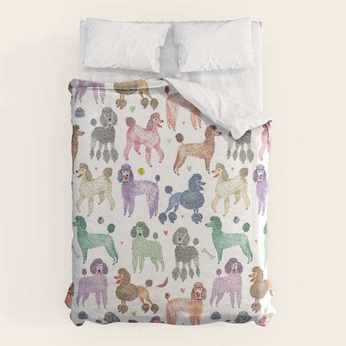 Poodles by Veronique de Jong Duvet Cover