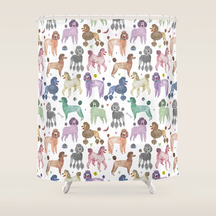 Poodles by Veronique de Jong Shower Curtain Gallery Image 1