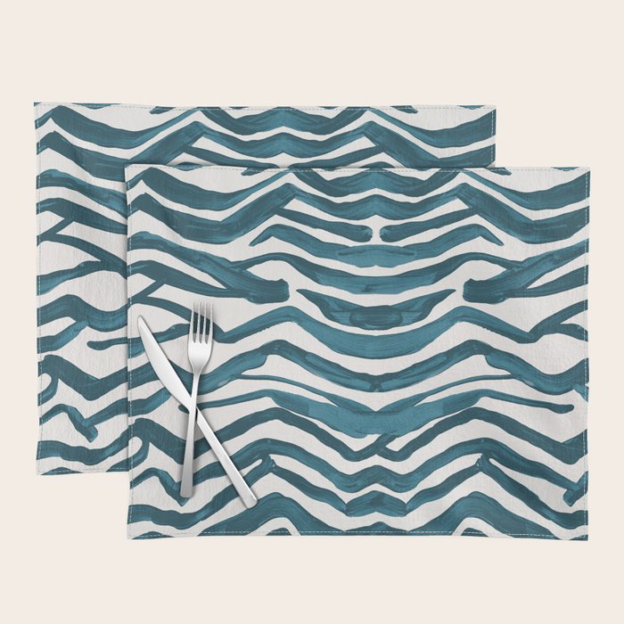 Zebra Print - Teal Palette Placemat Gallery Image 1