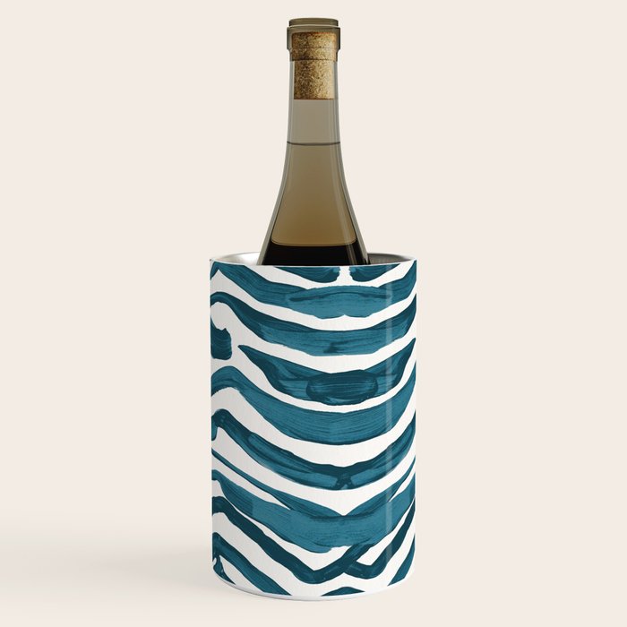 Zebra Print - Teal Palette Wine Chiller Gallery Image 1