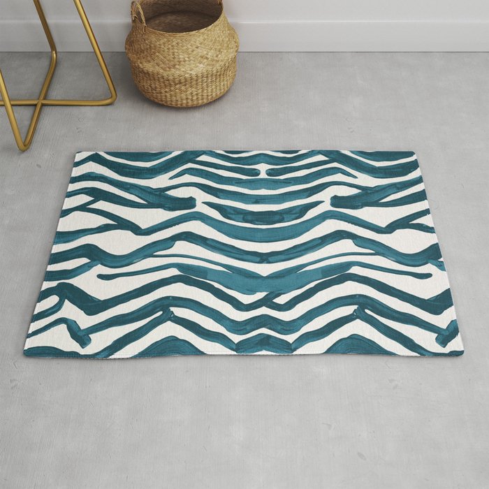 Zebra Print - Teal Palette Rug Gallery Image 1
