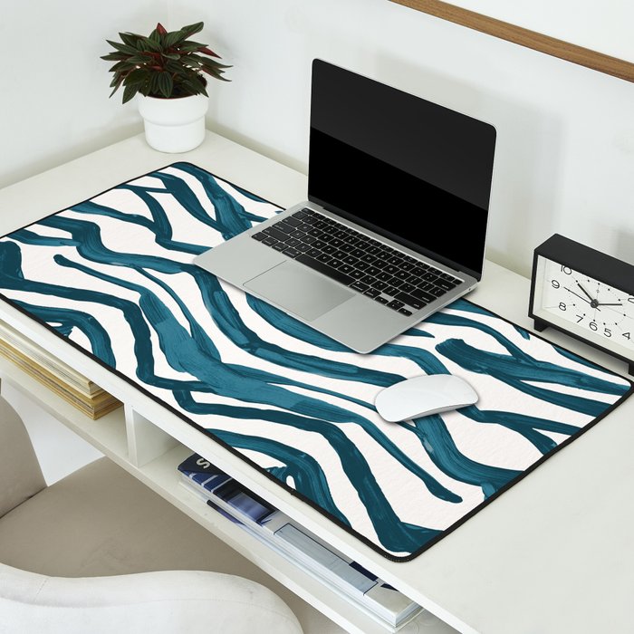 Zebra Print - Teal Palette Desk Mat Gallery Image 2