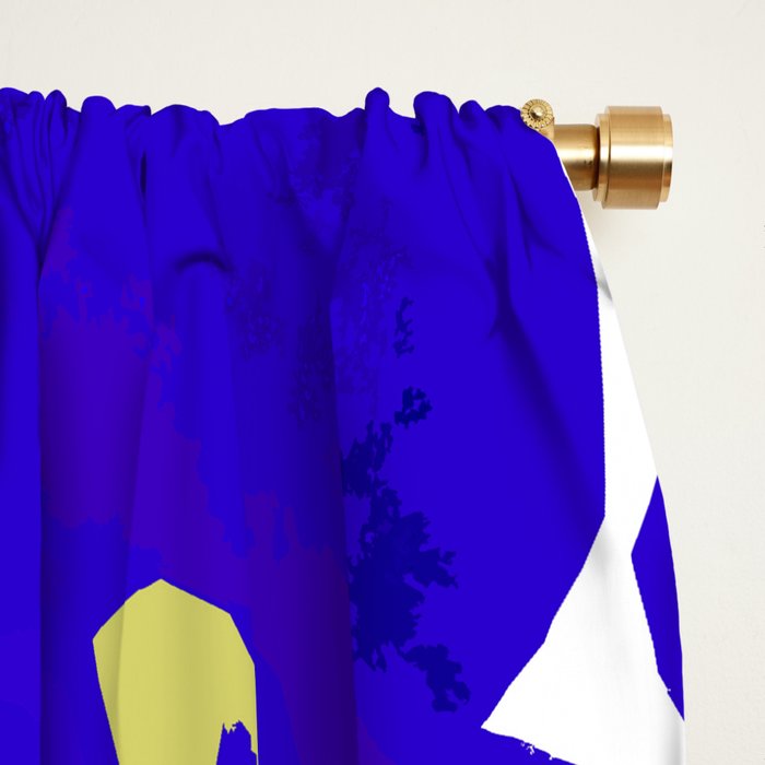 Blue Retro Flowers #decor #society6 #buyart Window Curtain Gallery Image 2