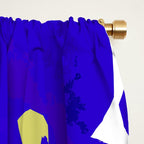 Blue Retro Flowers #decor #society6 #buyart Window Curtain Gallery Image 2
