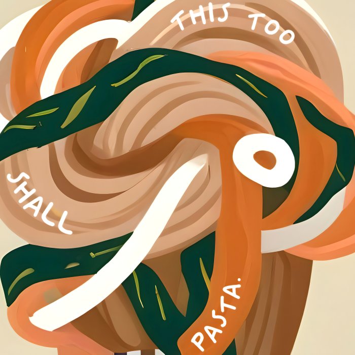 This Too Shall Pasta | Funny Quote Positivity Food Typography, Italian Illustration Noodles Growth Mindset Pastel Painting Coffee Mug Gallery Image 2