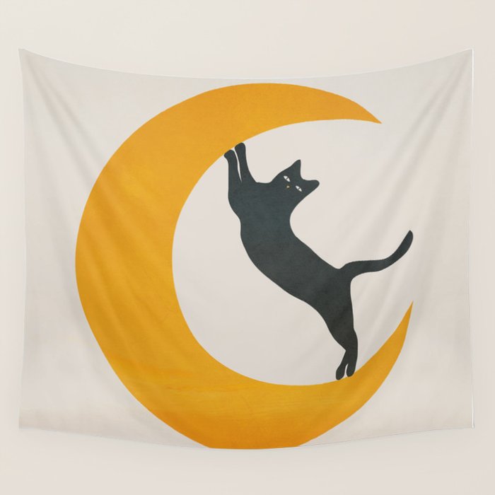 Moon and Cat Wall Tapestry Gallery Image 4