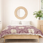 Violet Retro Flowers Vintage Daisy Floral Geometric Duvet Cover Gallery Image 3