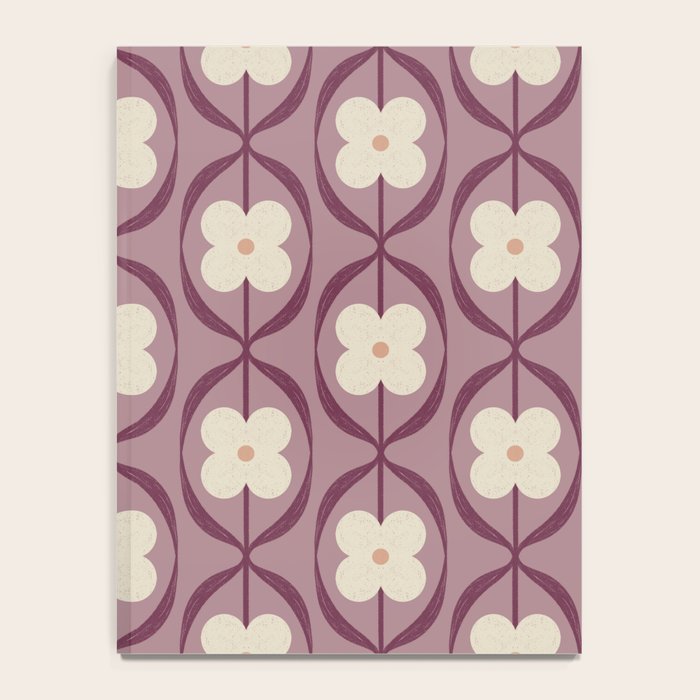 Violet Retro Flowers Vintage Daisy Floral Geometric Notebook Gallery Image 4
