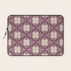 Violet Retro Flowers Vintage Daisy Floral Geometric Laptop Sleeve Gallery Image 1