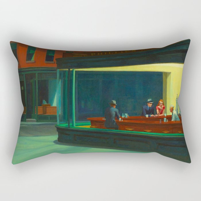  Edward Hopper - Night Hawks Rectangular Pillow Gallery Image 1