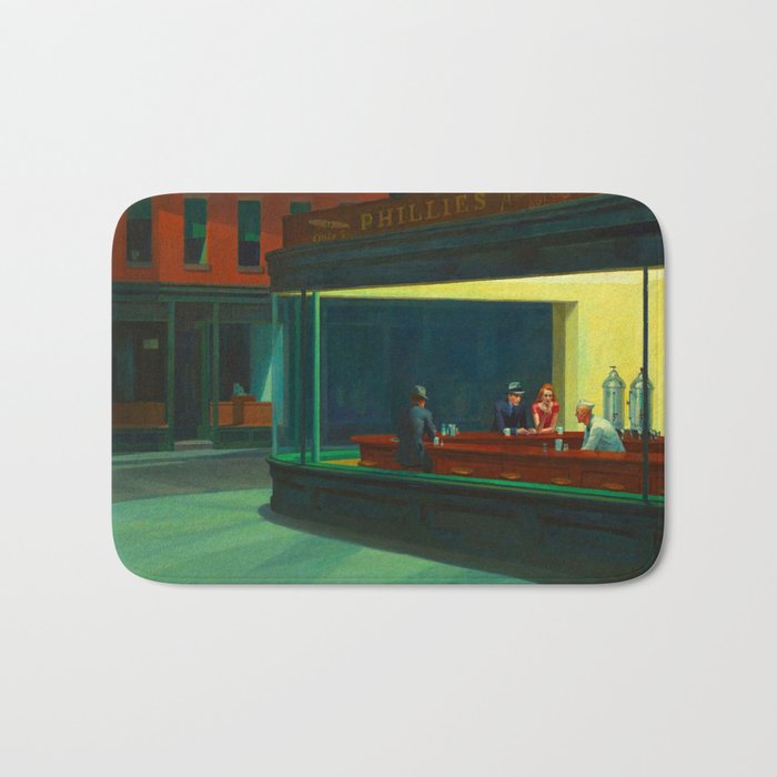  Edward Hopper - Night Hawks Bath Mat Gallery Image 1