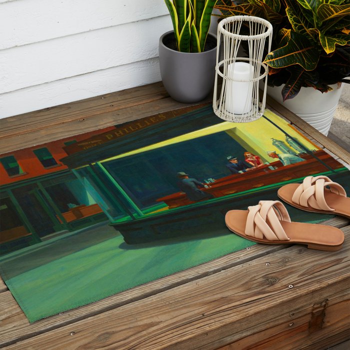  Edward Hopper - Night Hawks Outdoor Rug Gallery Image 2