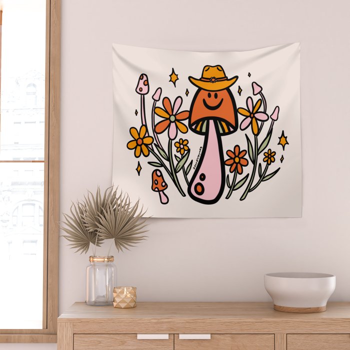 Mushroom Cowboy Wall Tapestry Gallery Image 2