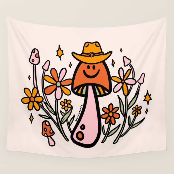 Mushroom Cowboy Wall Tapestry Gallery Image 4
