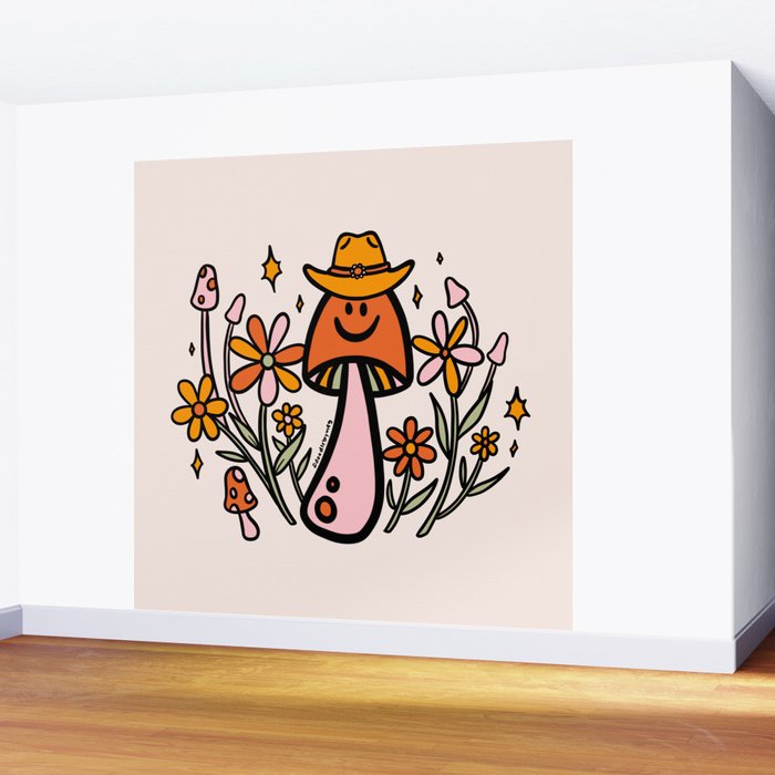 Mushroom Cowboy Wall Mural Gallery Image 2