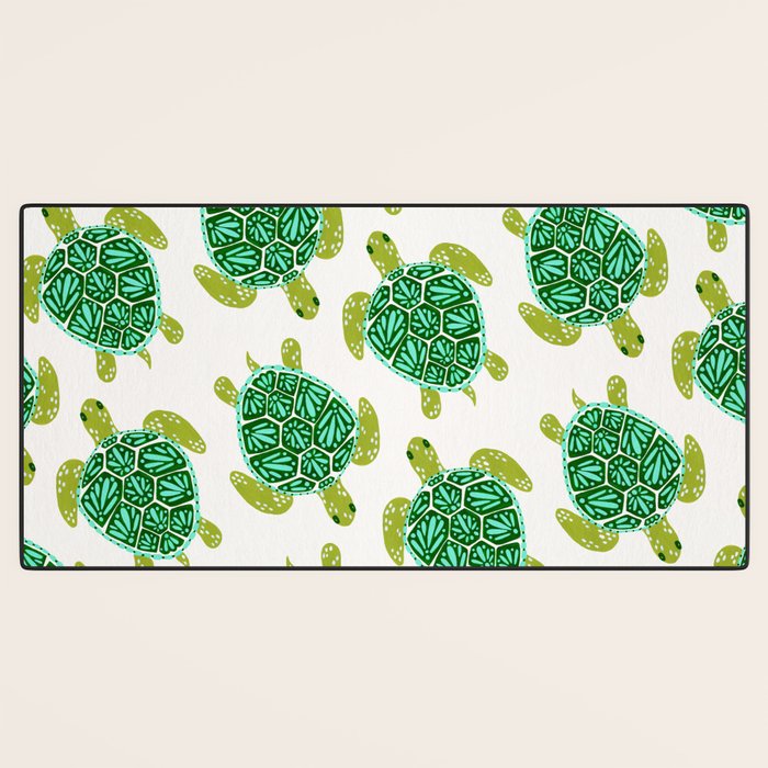 Sea Turtle - Green Palette Desk Mat Gallery Image 3