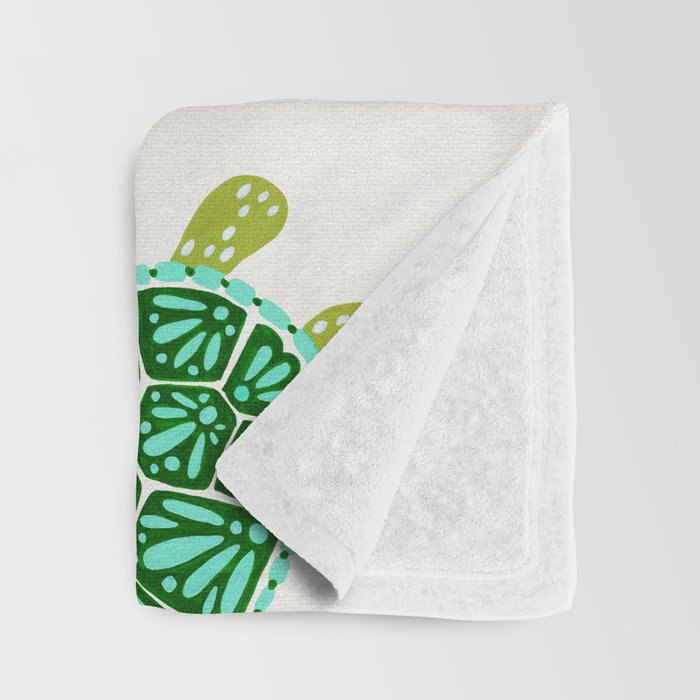 Sea Turtle - Green Palette Throw Blanket Gallery Image 3