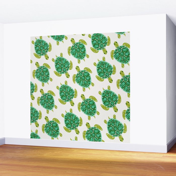 Sea Turtle - Green Palette Wall Mural Gallery Image 2