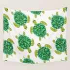 Sea Turtle - Green Palette Wall Tapestry Gallery Image 4