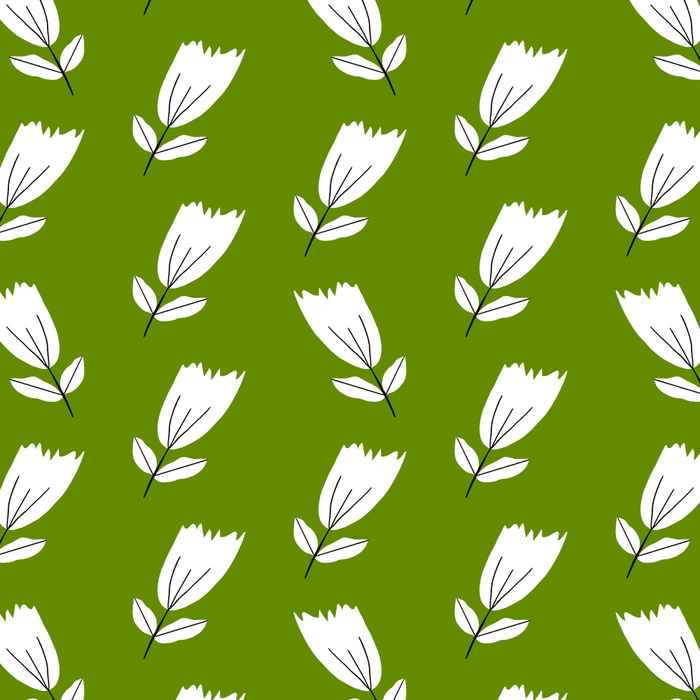 Dancing White Floral Pattern - Green Background Coffee Mug Gallery Image 2